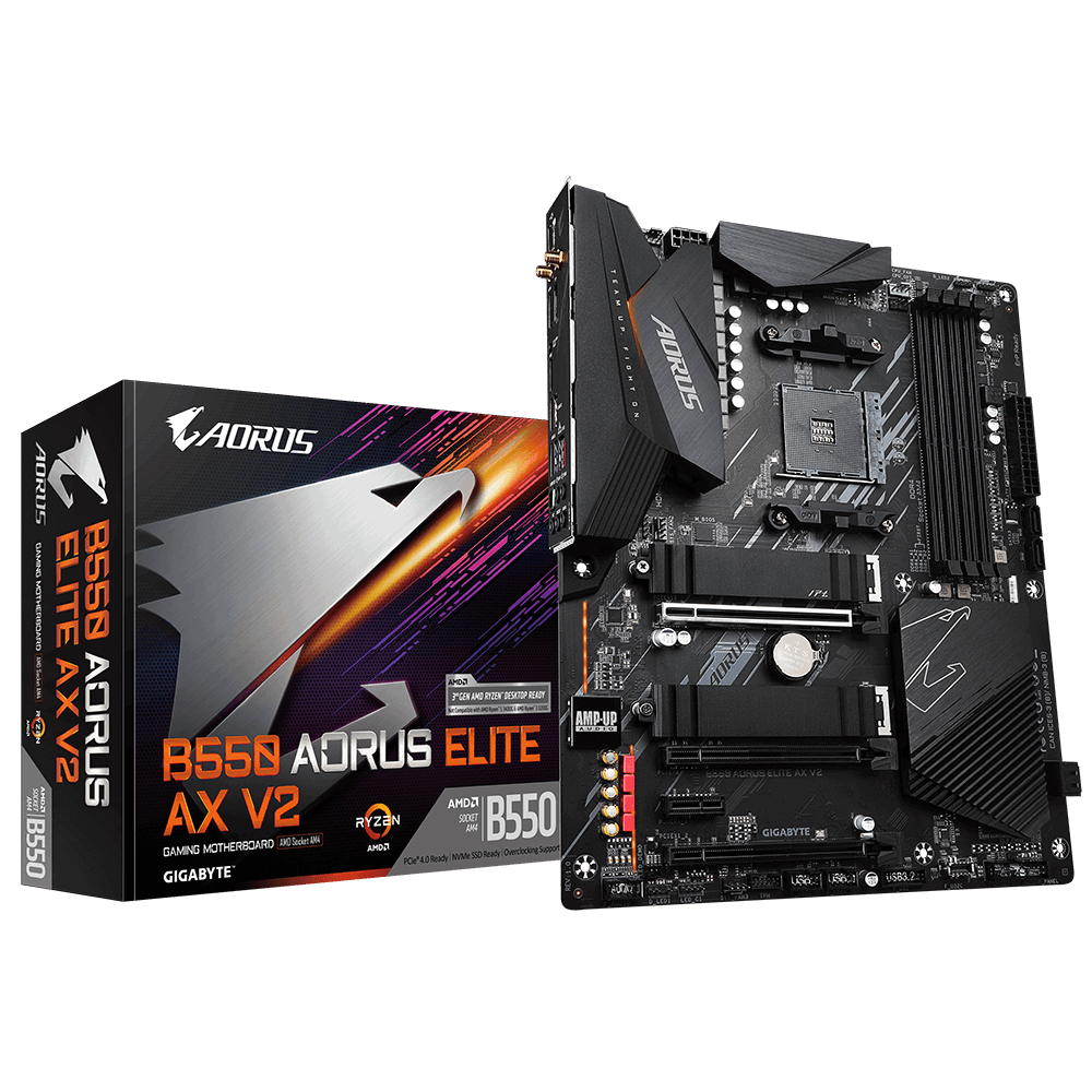 Image of Gigabyte B550 AORUS ELITE AX V2 motherboard AMD B550 Socket AM4 ATX