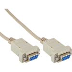 InLine null modem cable 9 Pin female / female, clamped, 2m
