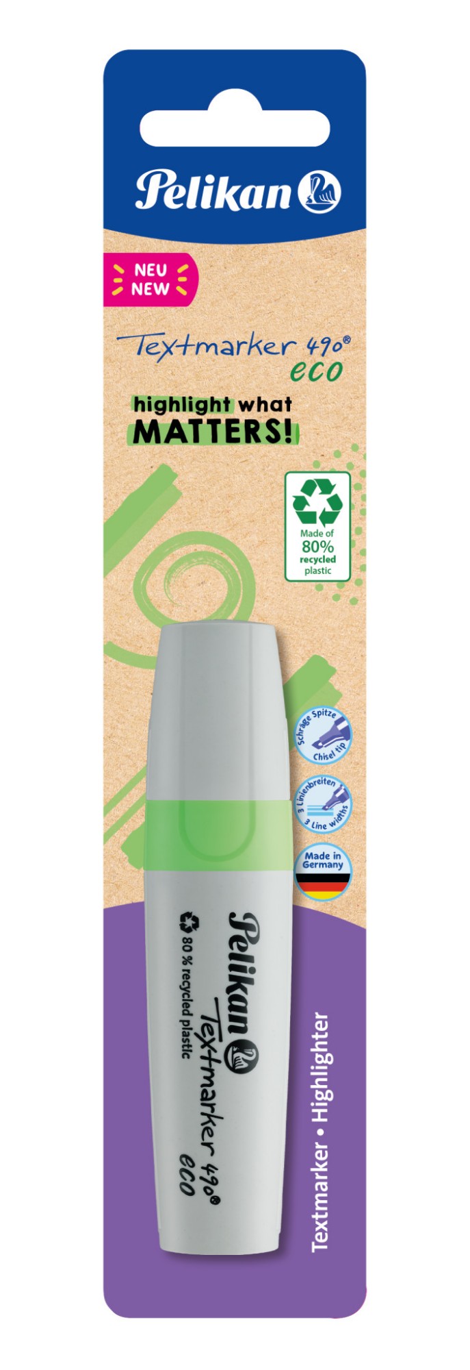 Pelikan Textmarker 490 eco marker 1 pc(s) Chisel tip Green