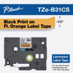 Brother TZEB31CS label-making tape Black on fluorescent orange TZe