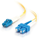 C2G 2m LC-SC 9/125 OS2 Duplex Singlemode PVC Fibre Optic Cable (LSZH) - Yellow