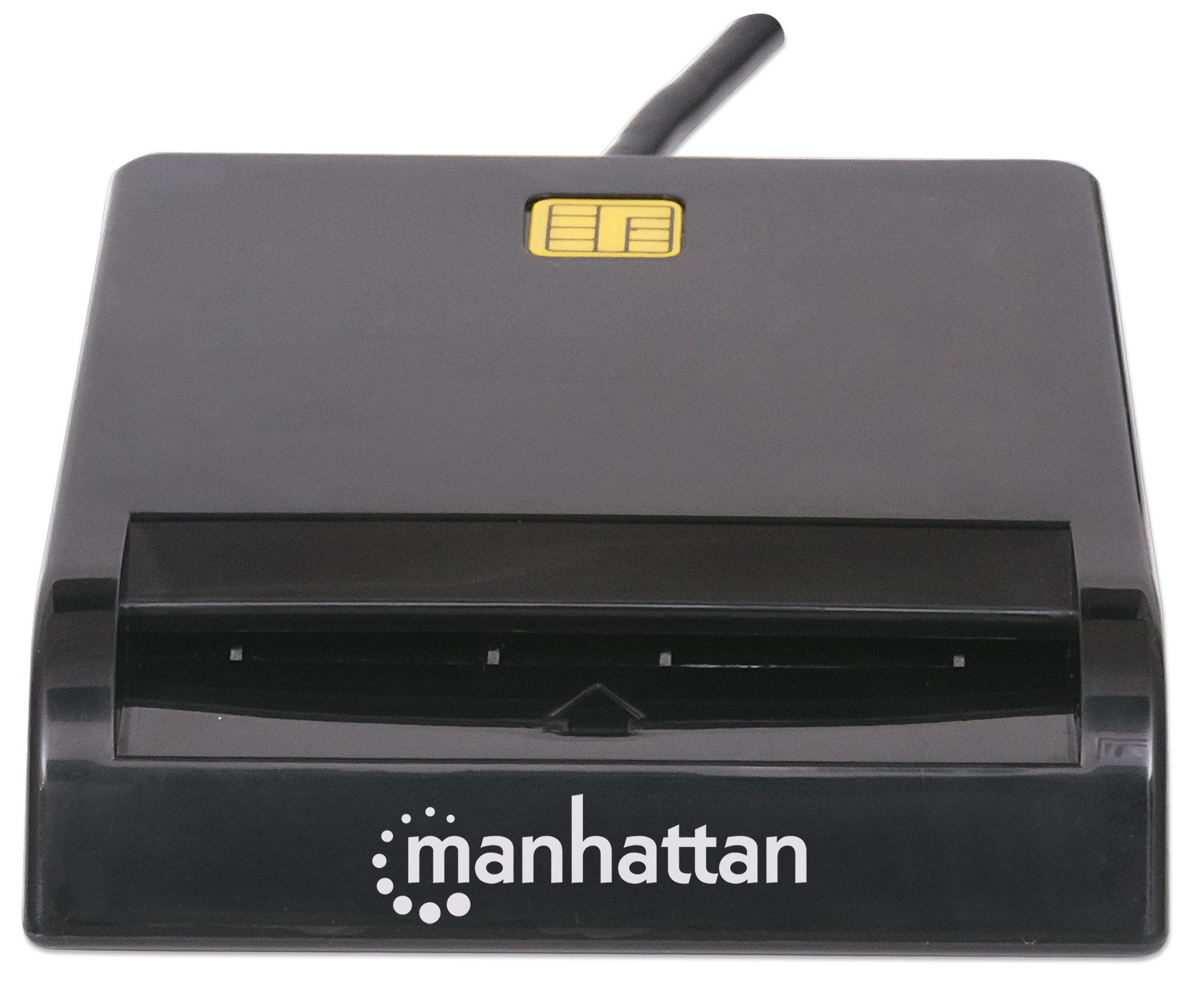 Manhattan USB-A Contact Smart Card Reader, 12 Mbps, Friction type compatible, External, Windows or Mac, Cable 105cm, Black, Blister