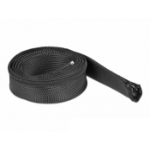 DeLOCK Braided Sleeve with zip fastener heat-resistant 2 m x 50 mm black