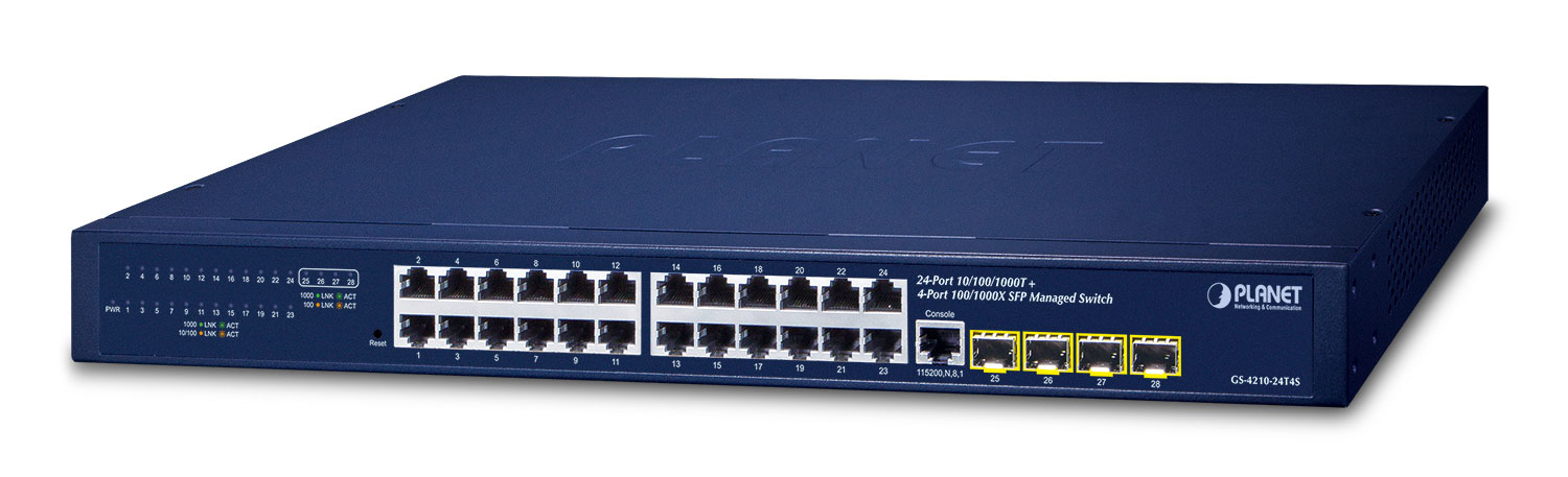 Image of PLANET IPv4/IPv6, 24-Port Managed L2/L4 Gigabit Ethernet...