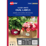 AVERY 980000 L7102 LABELS PRINT-TO-THE-EDGE OVAL 18 UP WHITE GLOSSY PACK 180