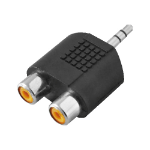 LogiLink CA1001 tussenstuk voor kabels 3.5mm 2 x RCA Zwart