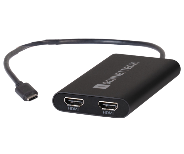 Photos - Cable (video, audio, USB) Sonnet Technologies Sonnet USBC-DHDMI video cable adapter USB Type-A 2 x HDMI Black 