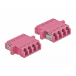 DeLOCK Optical Fiber Coupler LC Quad female to LC Quad female Multi-mode 2 pieces violet