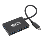 Tripp Lite U460-004-4A-G2 4-Port USB Hub - USB 3.1 Gen 2, 10 Gbps, 4 USB-A Ports, Thunderbolt 3, Aluminum Housing