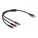 DeLOCK USB Charging Cable 3 in 1 Type-A to Lightning / Micro USB / USB Type-C 30 cm 3-coloured