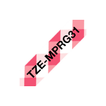 Brother TZ-EMPRG31 DirectLabel black on red gingham Laminat 12mm x 4m for Brother P-Touch TZ 3.5-18mm/6-12mm/6-18mm/6-24mm/6-36mm