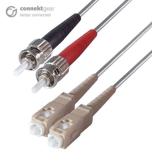 connektgear 1m Duplex Fibre Optic Multi-Mode Cable OM1 62.5/125 Micron