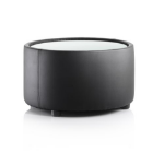 Dynamic Neo Round Table Black Leather Finish With Glass Top - BR000314 DD