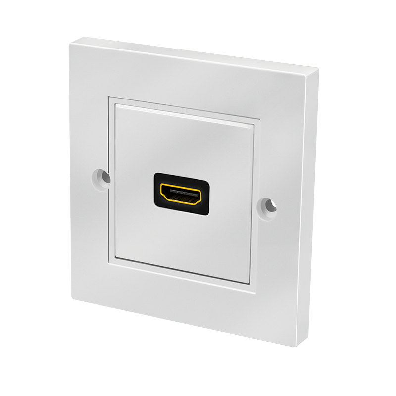 Image of LogiLink HDMI wall plate, 1-port, with HDMI-A coupler F/F, white