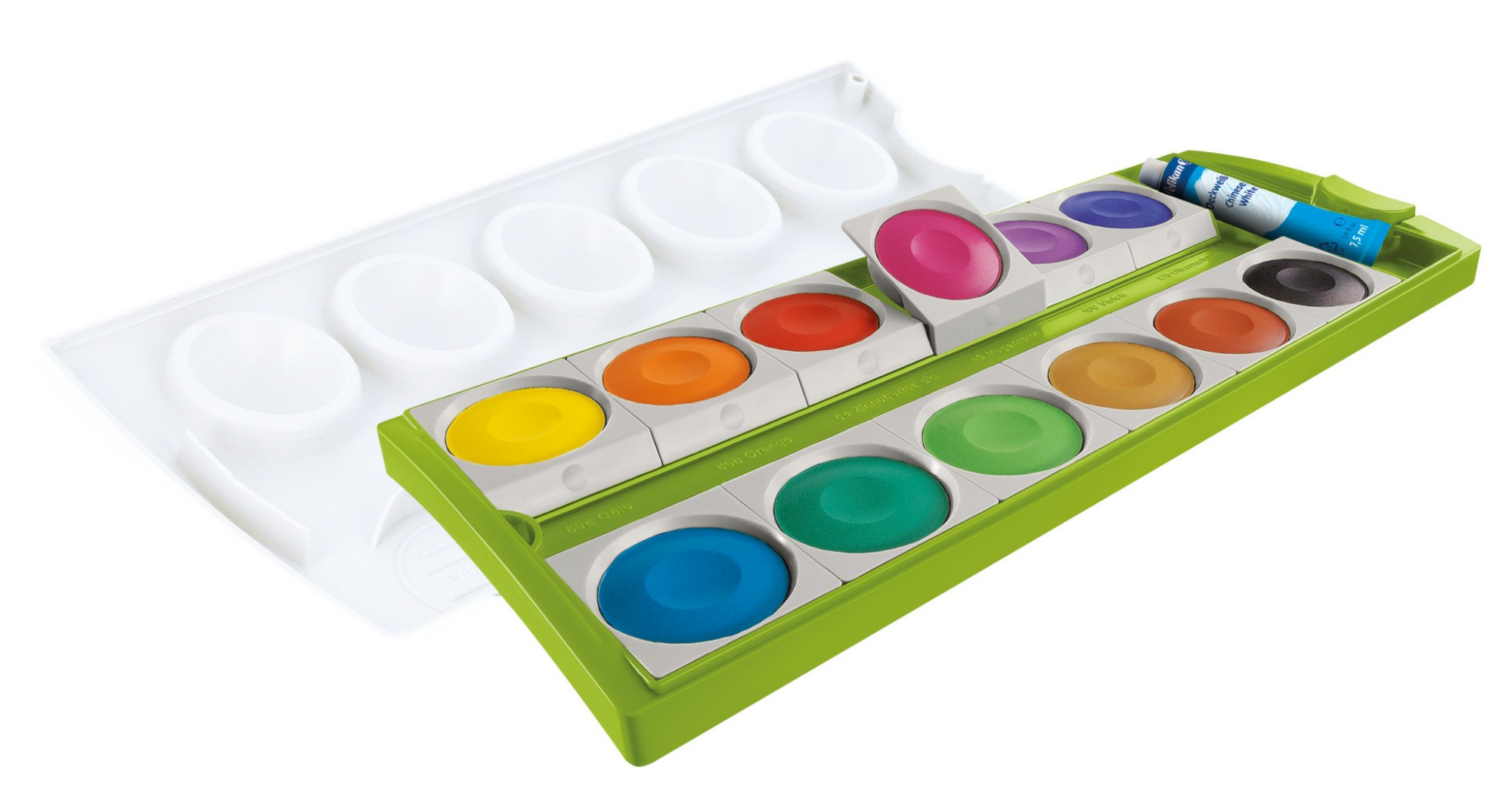 EU Product - Pelikan Farbkasten K12 Gr�n inkl. Deckwei�, 12 Farben thumbnail