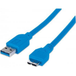 Manhattan USB 3.0, A/Micro-B, 1 m USB cable USB 3.2 Gen 1 (3.1 Gen 1) 39.4" (1 m) USB A Micro-USB B Blue