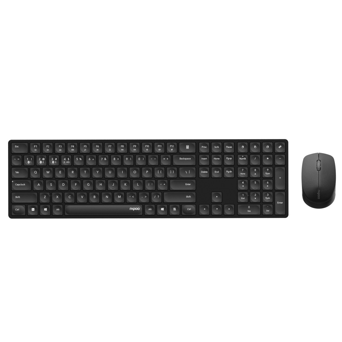 Image of Rapoo 8020M keyboard Mouse included Bluetooth QWERTZ German Black