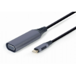 Gembird A-USB3C-VGA-01 video cable adapter 0.15 m USB Type-C VGA (D-Sub) Black, Grey