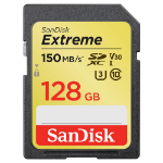 Sandisk Exrteme 128 GB memory card SDXC Class 10 UHS-