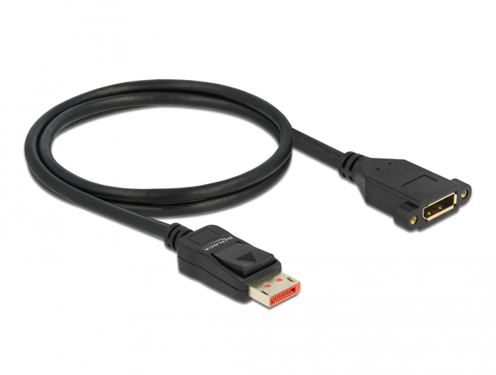 DeLOCK DisplayPort extension cable panel-mount 8K 60 Hz 1 m