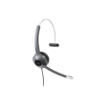 Cisco Headset 521, Wired Single On-Ear 3.5 mm Headset with USB-C Adapter, Charcoal, 2-Year Limited Liability Warranty (CP-HS-W-521-USBC)