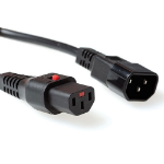 ACT Netsnoer C13 IEC Lock - C14 zwart 0,5 m, PC1002