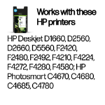 HP CN637EE/300 Printhead cartridge multi pack black + color, 2x200 pages ISO/IEC 24711 200pg + 160 pg Pack=2 for HP DeskJet D 2500/OfficeJet J 4500