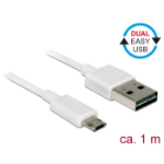 DeLOCK 84807 USB cable USB 2.0 1 m USB A Micro-USB B White