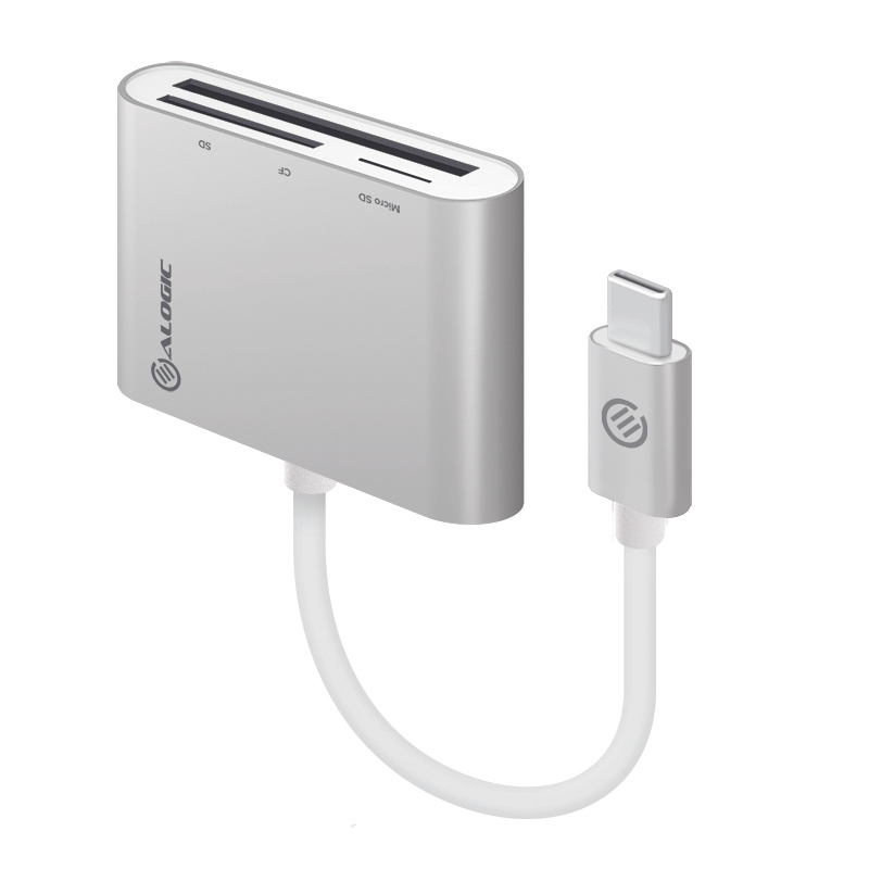 Image of ALOGIC USB-C Multi Card Reader - Micro SD SD & Compact Flash -...