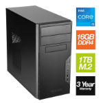 TARGET Intel i5 14400 10 Core 16 Thread 3.50GHz (4.70GHz Boost), 16GB Kingston RAM, 1TB Kingston NVMe M.2, Wi-F, DVDRW - Antec VSK Chassis - Pre-Built PC