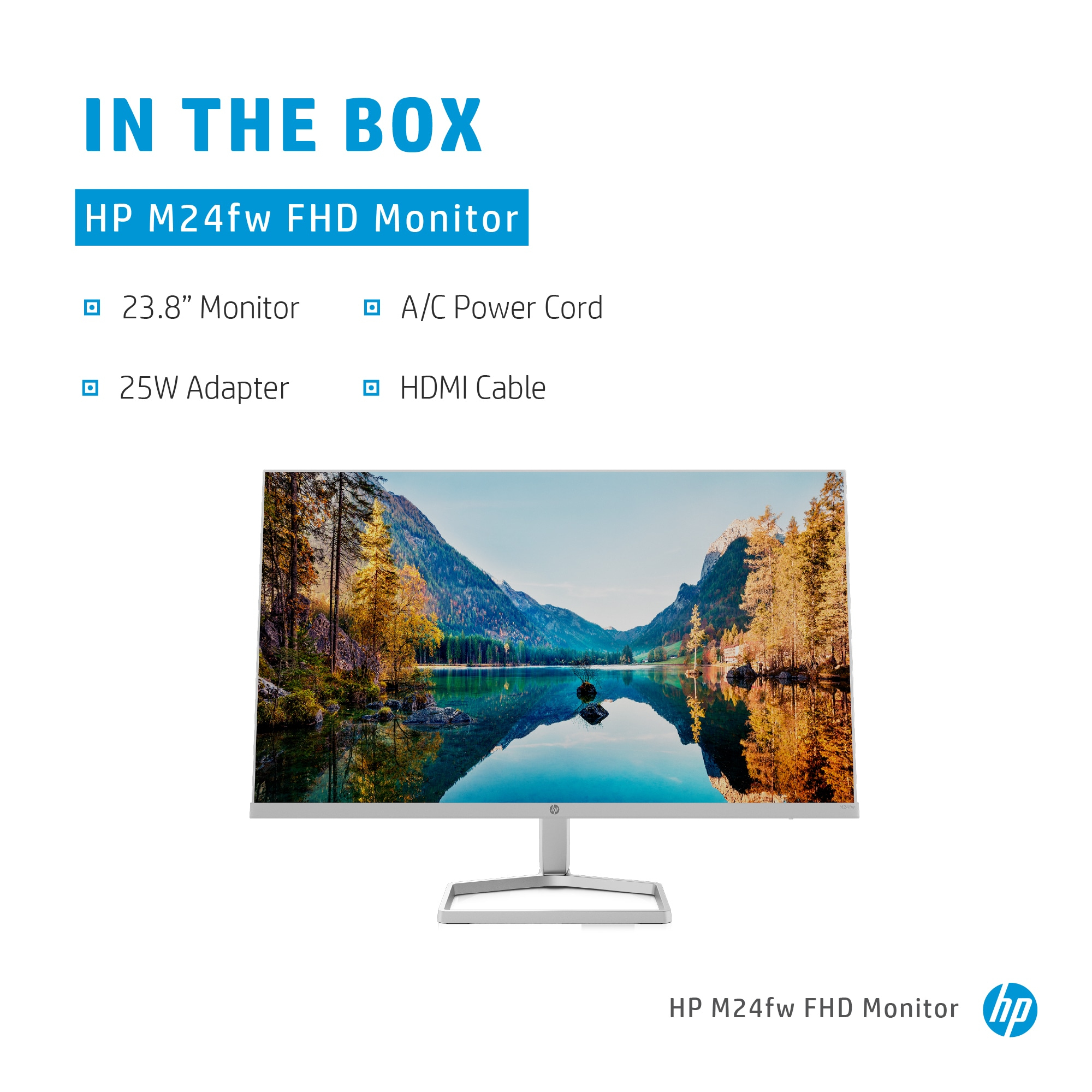 HP M24fw computer monitor 60.5 cm (23.8") 1920 x 1080 pixels Full HD LED Silver