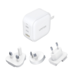 UNITEK TRAVEL TRI GaN Universal White AC Fast charging Indoor