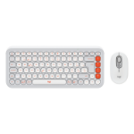 Logitech POP Icon Combo keyboard Mouse included Universal Bluetooth QWERTZ Swiss Orange, White