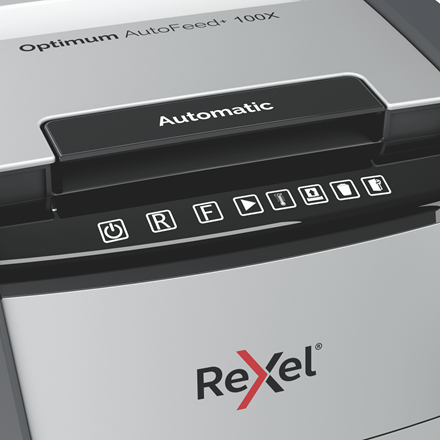 Rexel Optimum AutoFeed+ 100X Automatic Cross Cut Paper Shredder P4