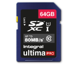 Integral 64GB SD CARD SDXC CL10 80 MB/S