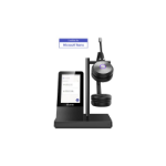 Yealink (WH66 Dual Teams) Microsoft Certified Teams Premier DECT Wireless Headset, Dual, 4-inch DECT Base Touch Screen, Power Adapter, Busylight & Leather Ear C