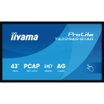 iiyama T4329AS-B1AG beeldkrant Interactief flatscreen 108 cm (42.5") LED Wifi 500 cd/m² 4K Ultra HD Zwart Touchscreen Type processor Android 24/7