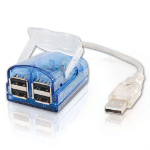 C2G USB 2.0 4-Port Laptop Hub w/ LED Cable interface hub Blue