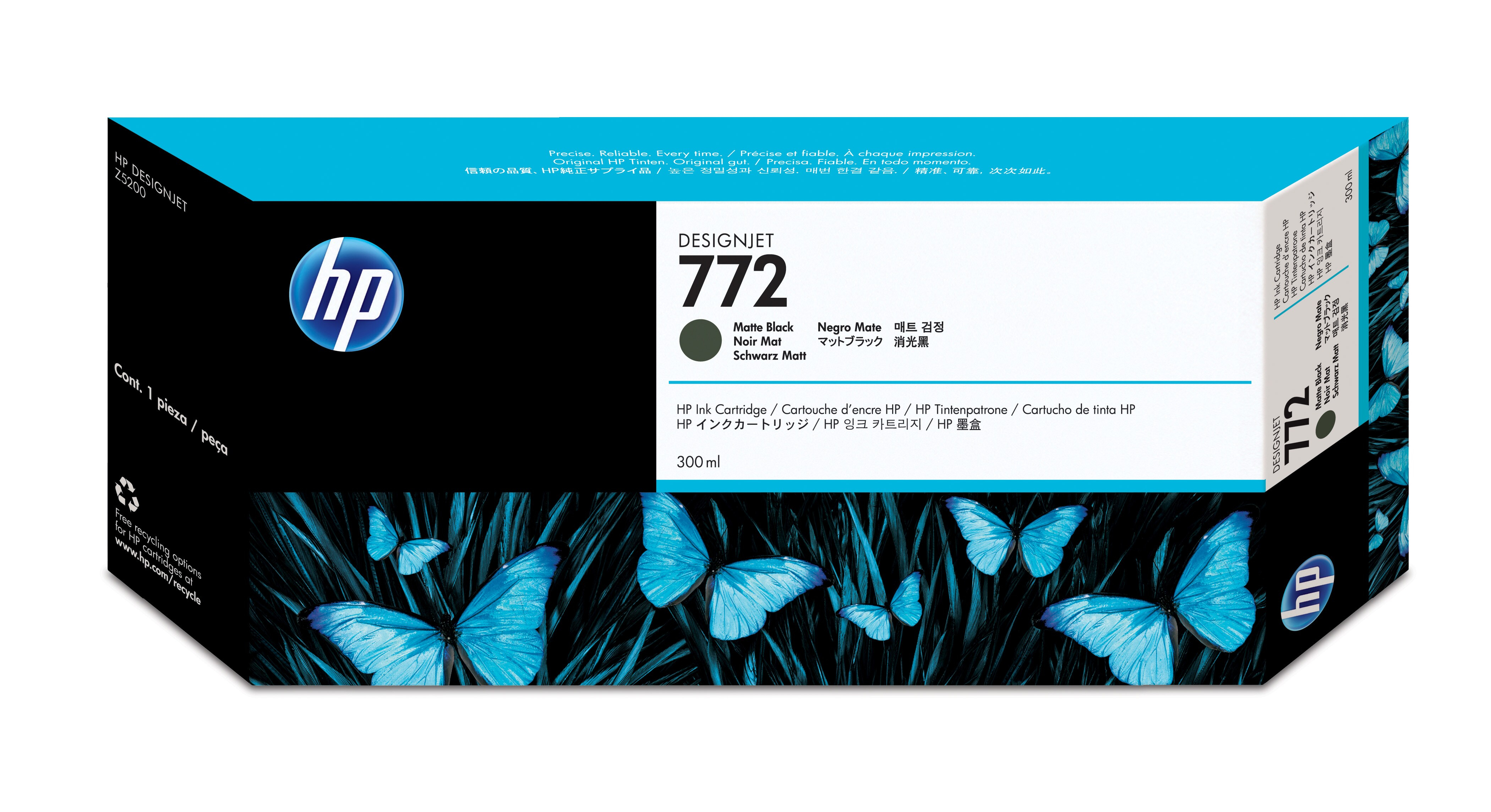 Image of HP CN635A/772 Ink cartridge black matt 300ml for HP DesignJet Z...