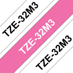 Brother TZE-32M3 DirectLabel black on white multi pack 12mm x 8m Pack=3 for Brother P-Touch TZ 3.5-18mm/6-12mm/6-18mm/6-24mm/6-36mm