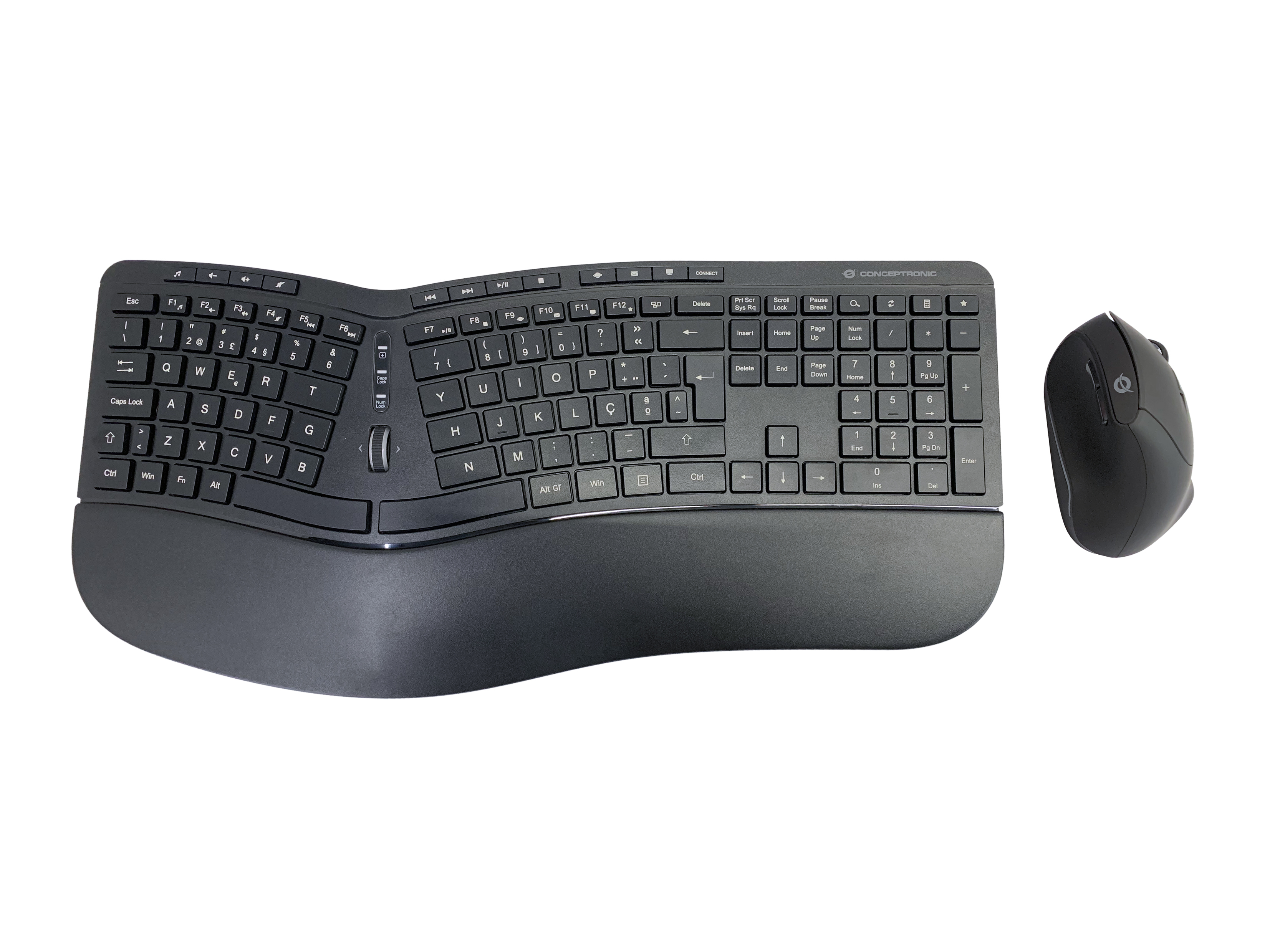 Image of Conceptronic ORAZIO ERGO Wireless Ergonomic Keyboard & Mouse Kit,...
