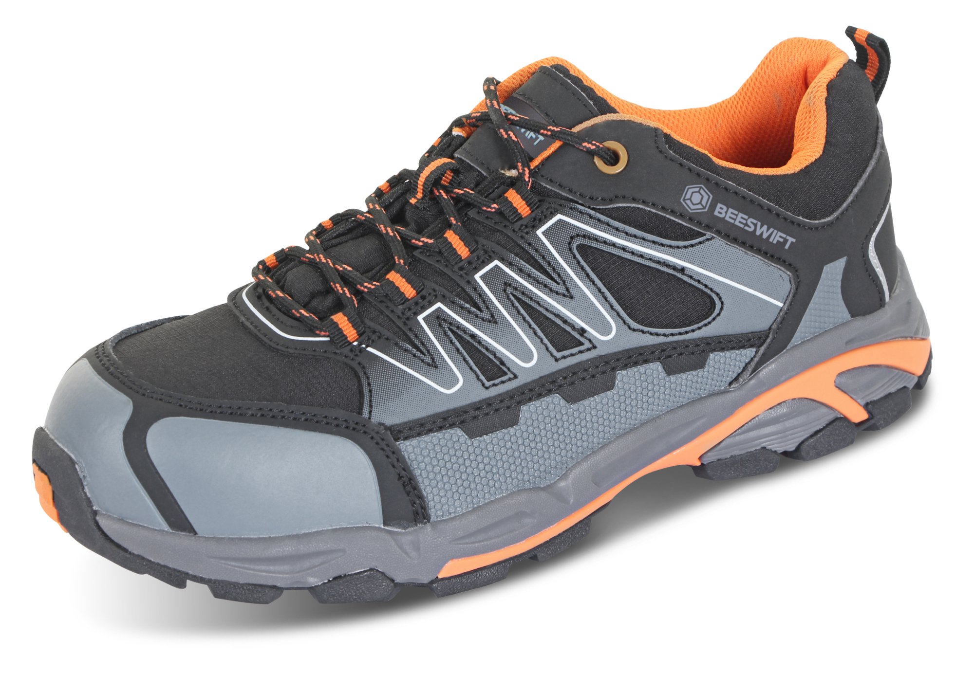 Beeswift S3 Composite Water Resistant Lace Up Trainers 1Pr Black/Orange 13 CF2913