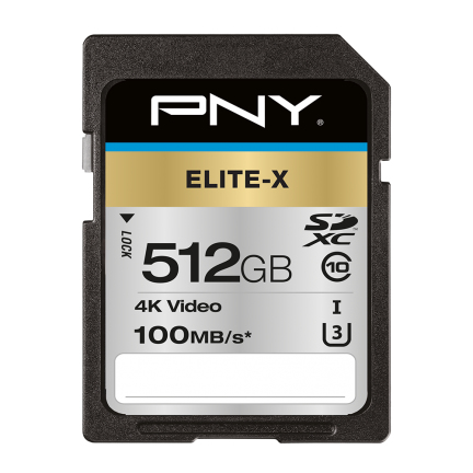 PNY Elite-X memory card 512 GB SDXC Class 10 UHS-I