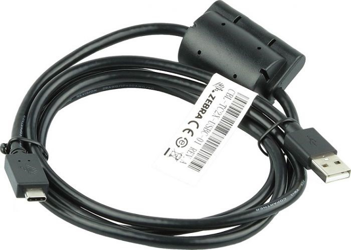 Photos - Cable (video, audio, USB) Zebra CBL-TC2X-USBC-01 USB cable USB A Black 