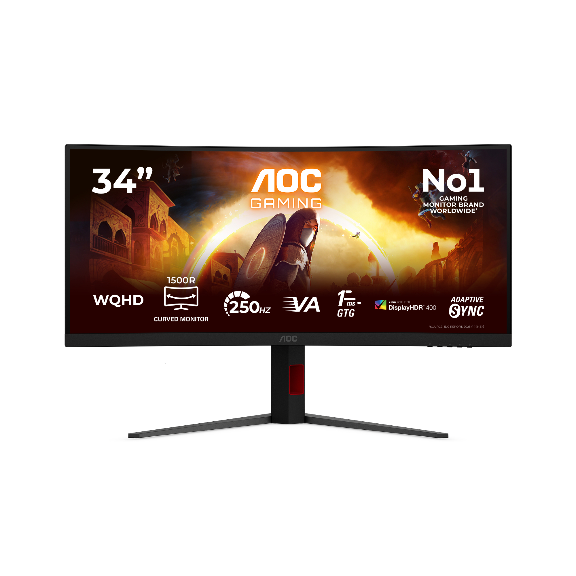 AOC G4 CU34G4ZCA computer monitor 86.4 cm (34") 3440 x 1440 pixels Black, Red