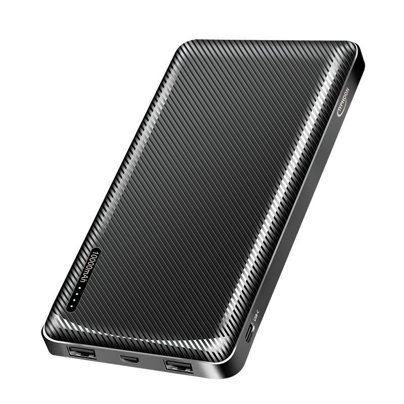 LogiLink Typhoon Mobile Power Bank, LiPo, 10.000 mAh, black