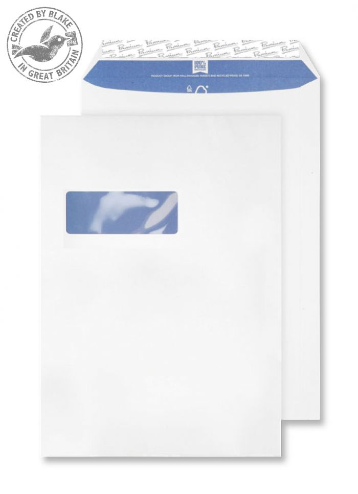 Blake Pocket Window Peel and Seal Super White Wove C4 120gsm (Pack 250)