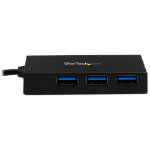 StarTech.com 4-port USB C hub - USB Type-C hub with 4x USB-A ports (USB 3.0 SuperSpeed 5 Gbps) - USB bus or power supply - portable USB-C to USB-A BC 1.2 charging hub with power adapter