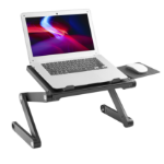 ProperAV Laptop Stand for Bed Sofa Desk with Adjustable Extendable Legs and Mouse Pad