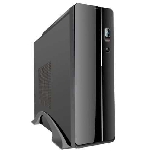 Micro ATX Slimline Desktop Case, 300W, 8cm Fan, Front USB 3.0, Card Reader, Black